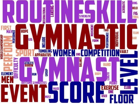 Gymnastics Wordart Tie Dye: Hand-Drawn Colorful Wordclouds for Creative Expression & Branding