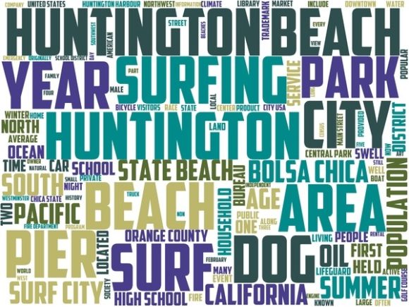 Huntington Beach Wordart Skinny Tumbler